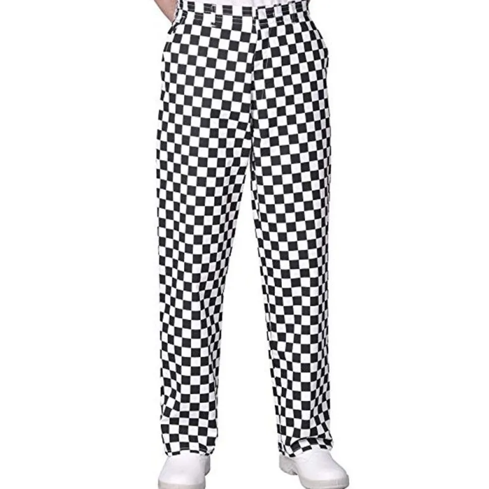 Black & White Large Check Chef Trousers