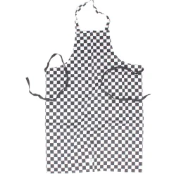 Black Check Bib Apron 103-028