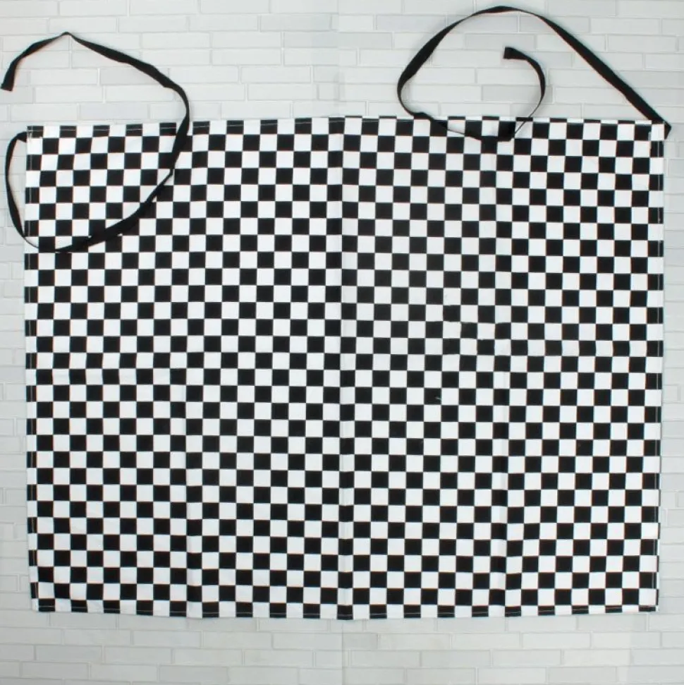 Black Check Half Apron 103-027