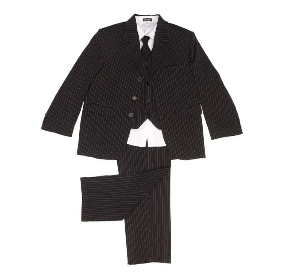 Black Pinstripe 5 Piece Suit