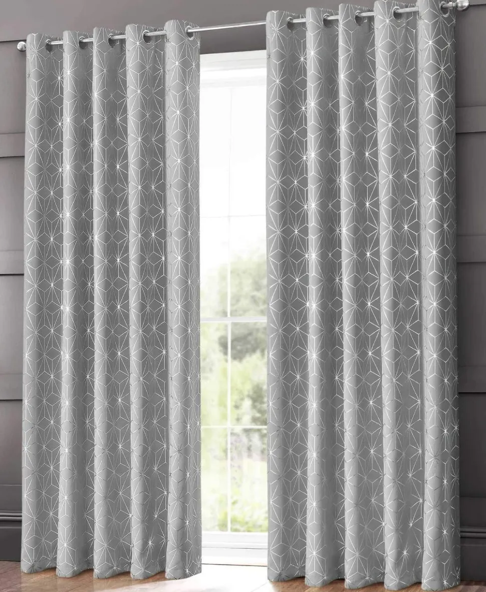 Blackout Curtains Eyelet Moreno Silver by Velosso