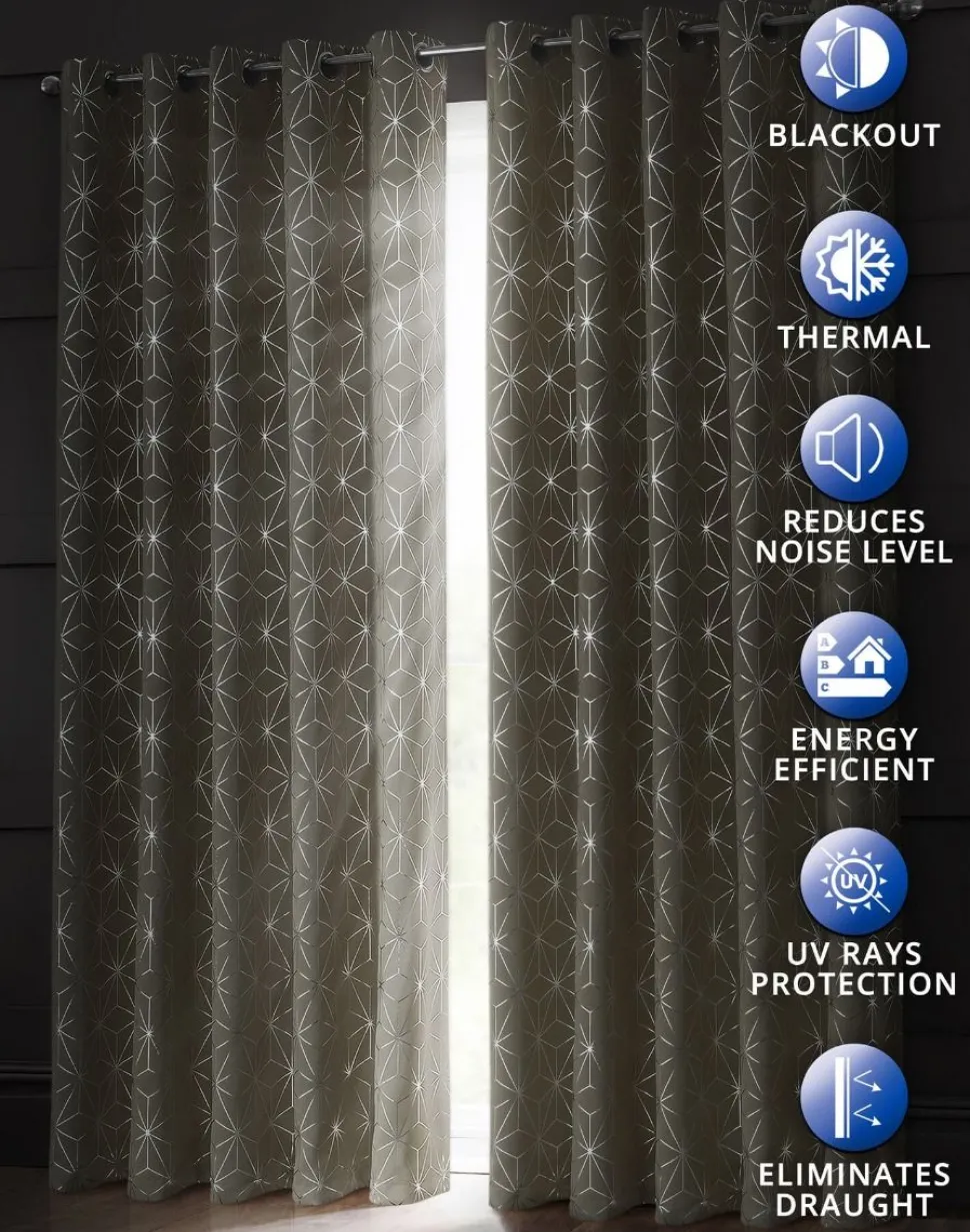 Blackout Curtains Eyelet Moreno Latte by Velosso