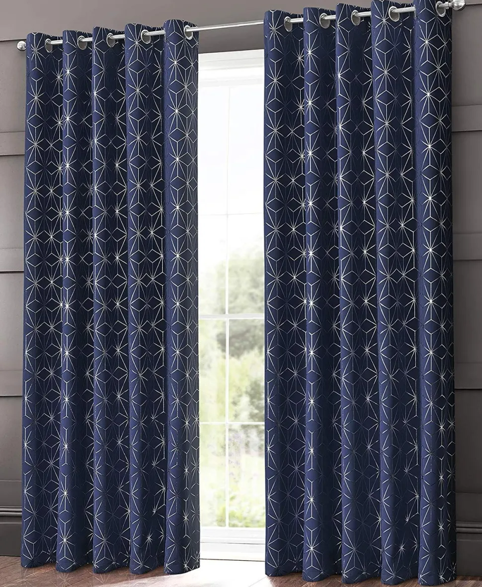 Blackout Curtains Eyelet Moreno Navy by Velosso