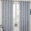 Blackout Eyelet Galaxy Curtains Silver by Dreamscene