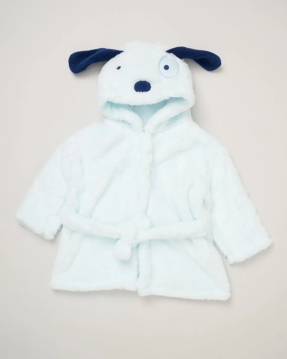 Blue Baby Puppy Dressing Gown with Toy