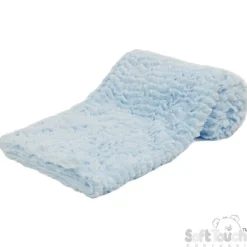 Blue Fluffy Baby Fleece Wrap Blanket
