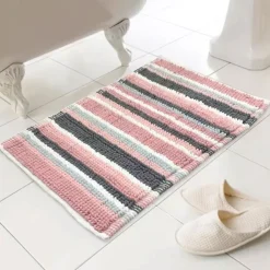 Bobble Bath Mat Pink & Grey