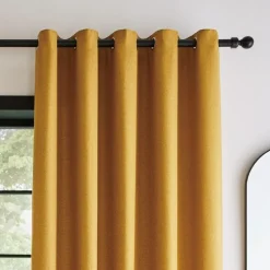 Bondi Eyelet Readymade Curtains Gold 90x90