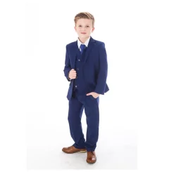 Boys Royal Blue 5 Piece Suit