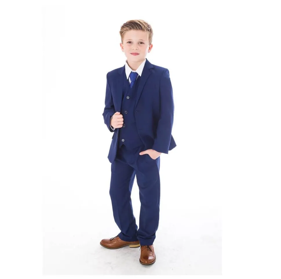Boys Royal Blue 5 Piece Suit