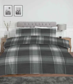 Brushed Cotton Duvet Cover Set Monroe Grey