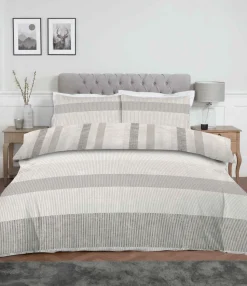 Brushed Cotton Duvet Cover Set Dalton Grey