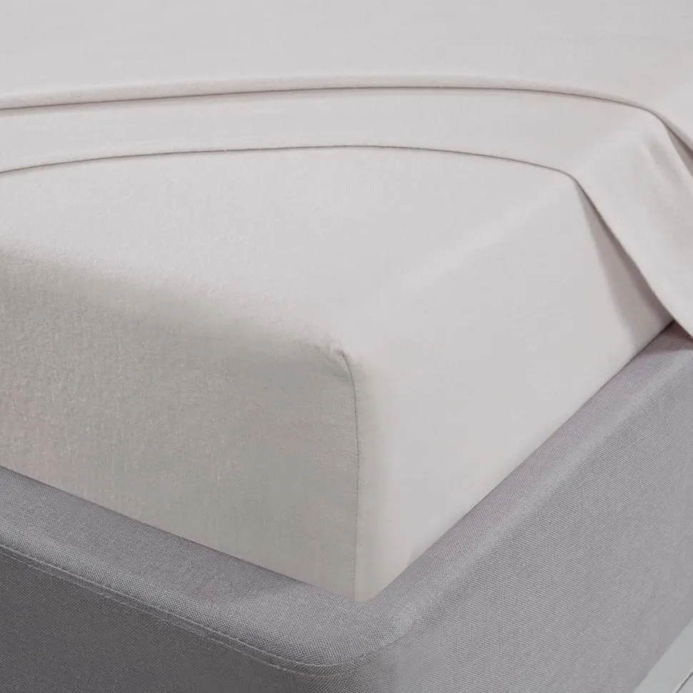 Brushed Cotton Fitted Sheets White by Sleepdown