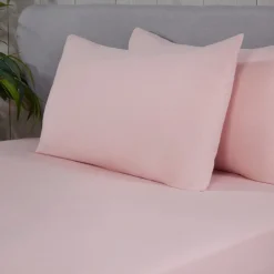 Brushed Cotton Flat Sheets Blush by Sleepdown