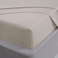 Brushed Cotton Flat Sheets Cream by Sleepdown