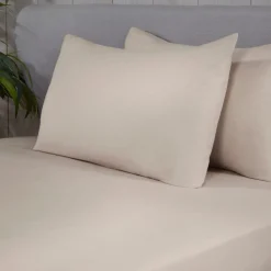 Brushed Cotton Flat Sheets Cream by Sleepdown