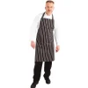 Butchers Bib Apron & Pocket Black & White Stripe 103-070