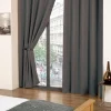 Cali Charcoal Blackout Eyelet Readymade Curtains