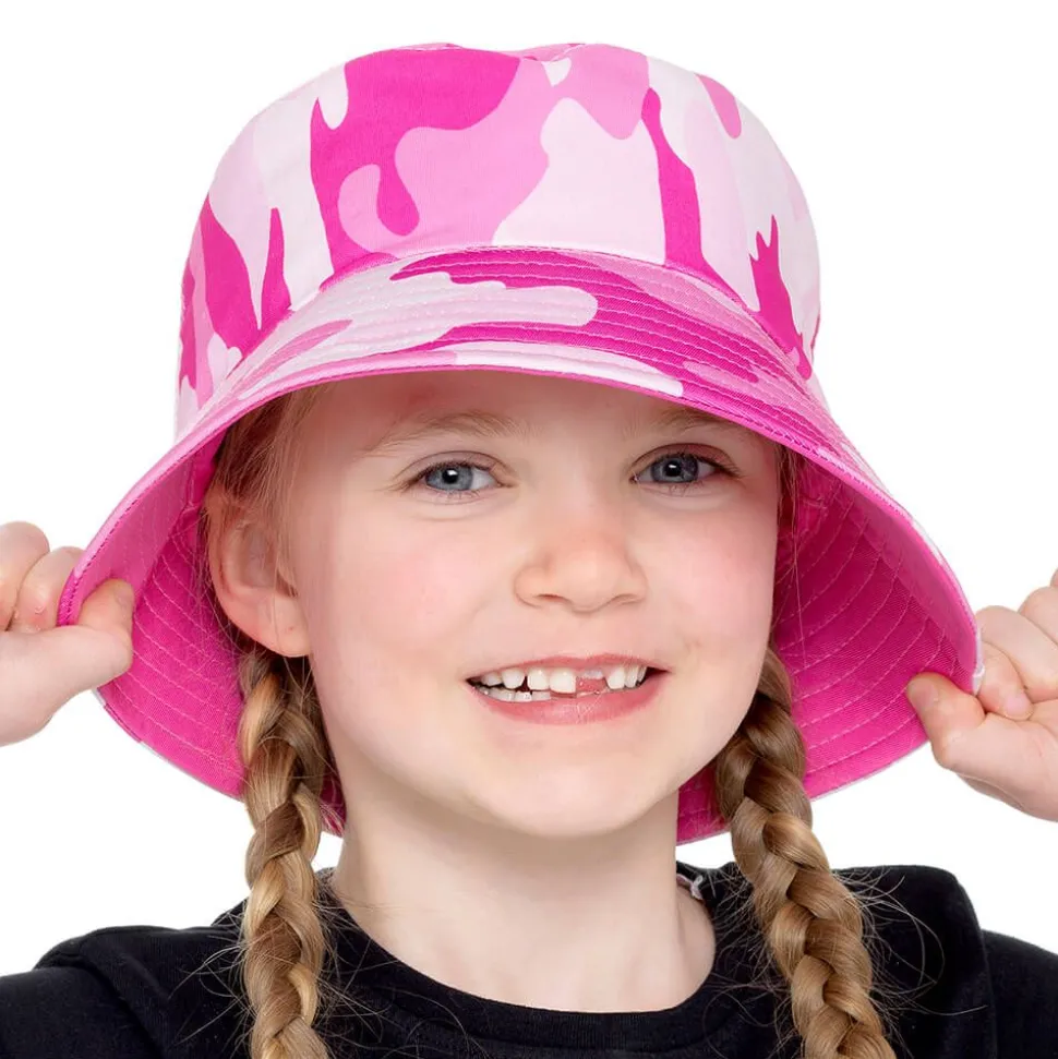Camouflage Reversible Bucket Hat Pink