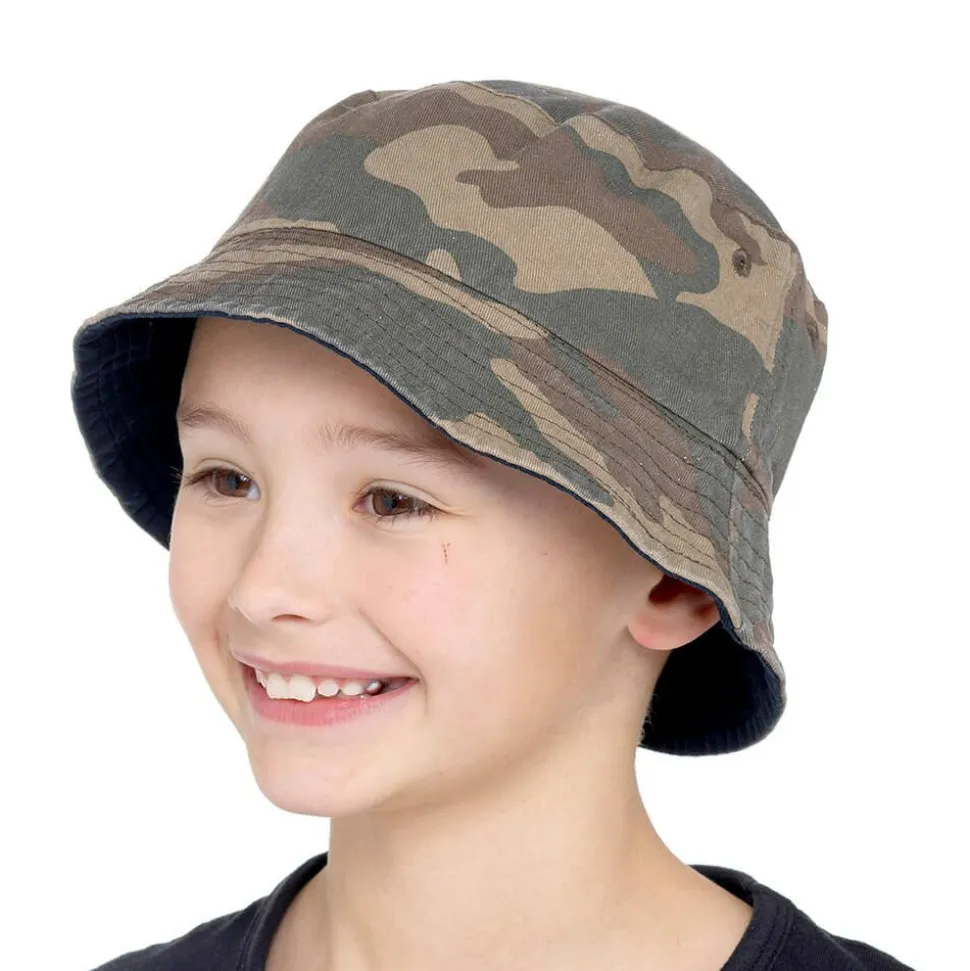 Camouflage Reversible Bucket Hat Khaki
