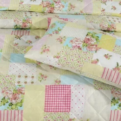 Candice Floral Patchwork Bedspread Set by Velosso