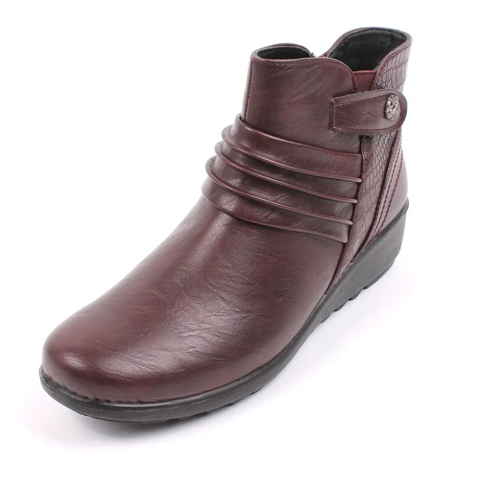 Cara Women's Comfort Walk Boots Wine