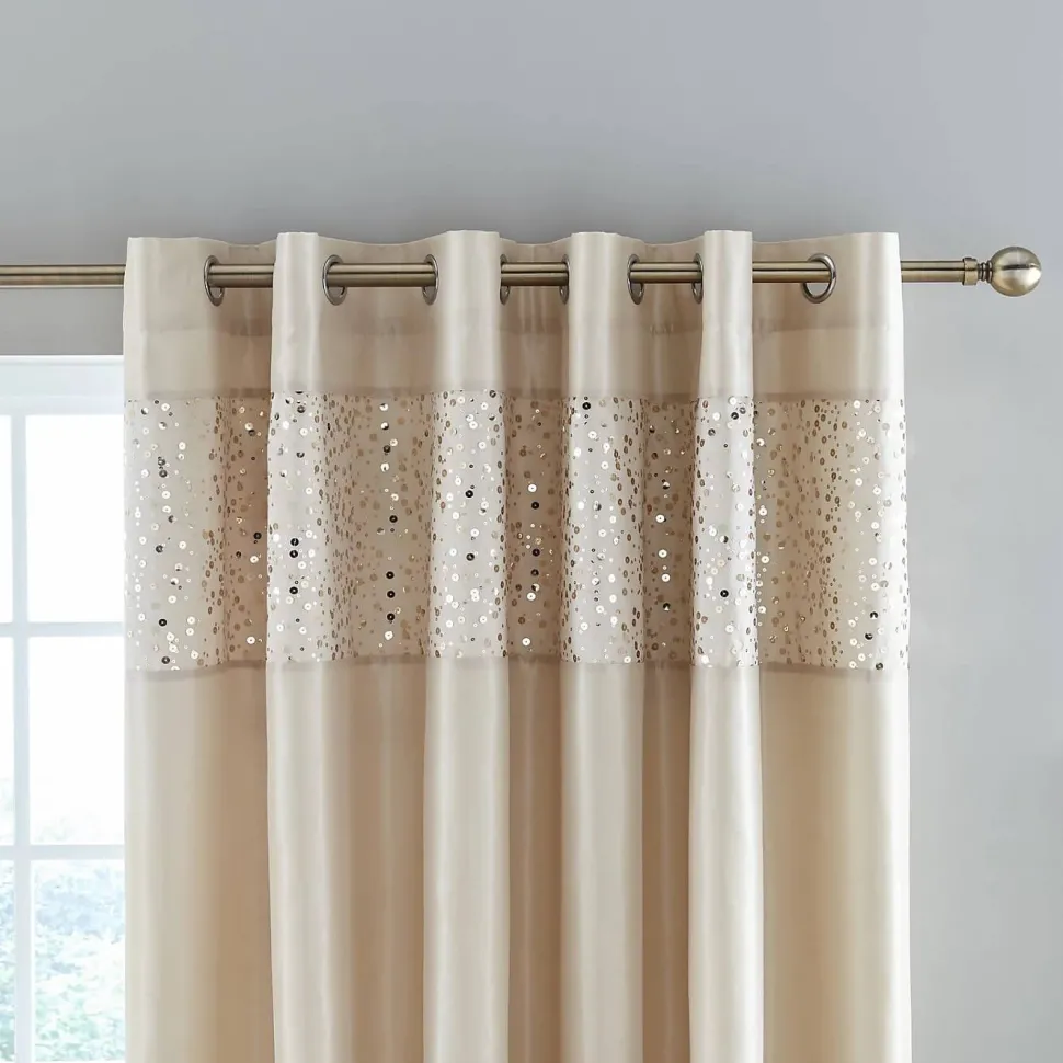 Catheine Lansfield Glitzy Eyelet Curtains