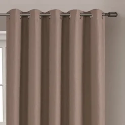 Cavendish Eyelet Readymade Curtains Taupe 90x90
