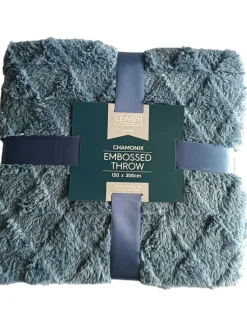Chamonix Embossed Throw Blue