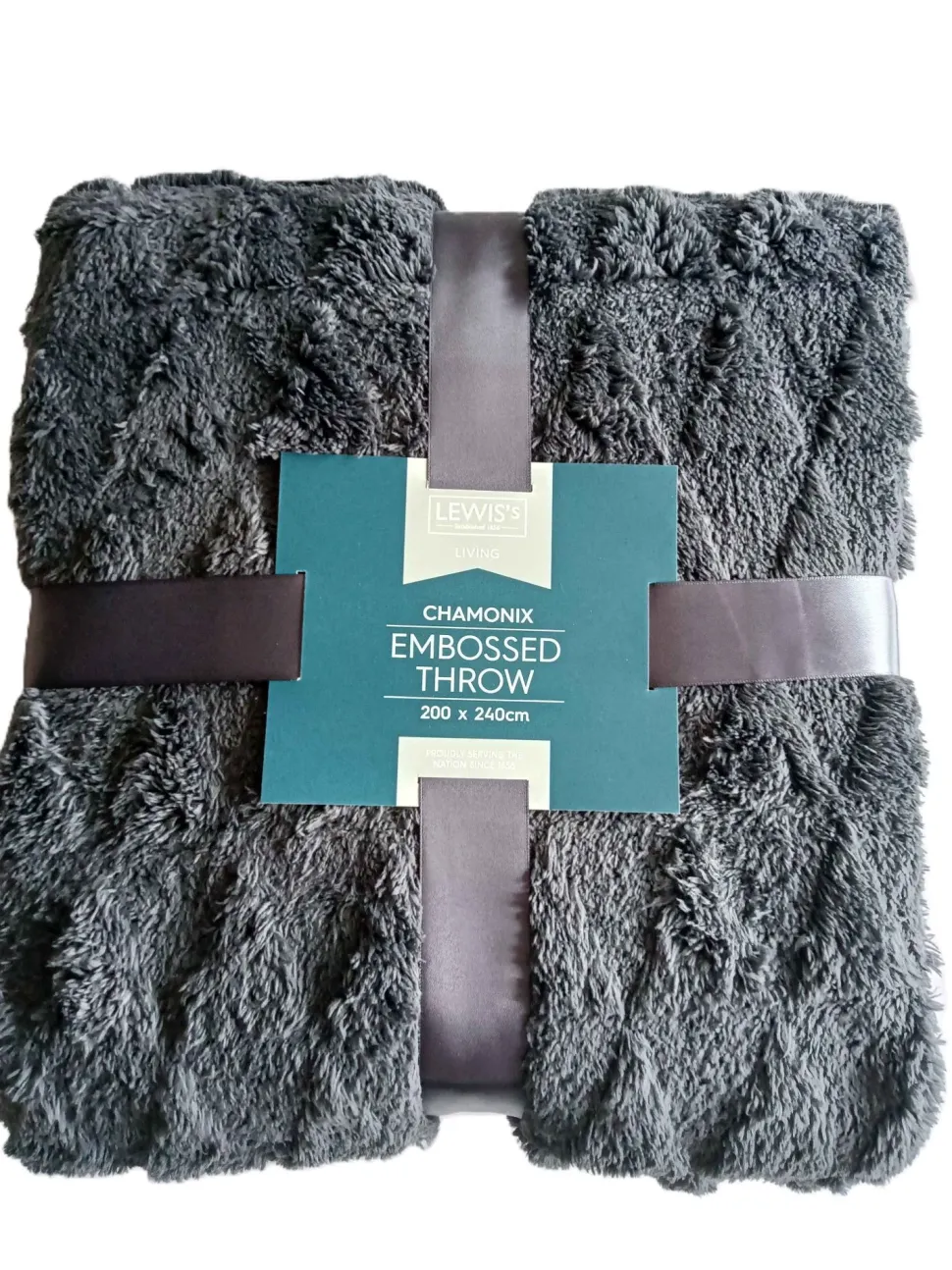 Chamonix Embossed Throw Charcoal