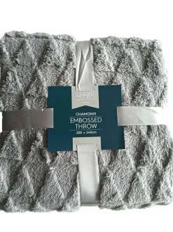 Chamonix Embossed Throws Silver