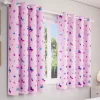 Charm Metallic Unicorn Kids Eyelet Readymade Curtains