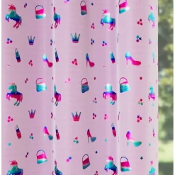 Charm Metallic Unicorn Kids Eyelet Readymade Curtains