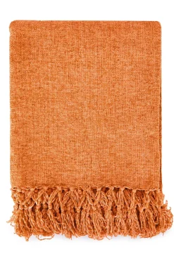 Chenille Throw Burnt Orange