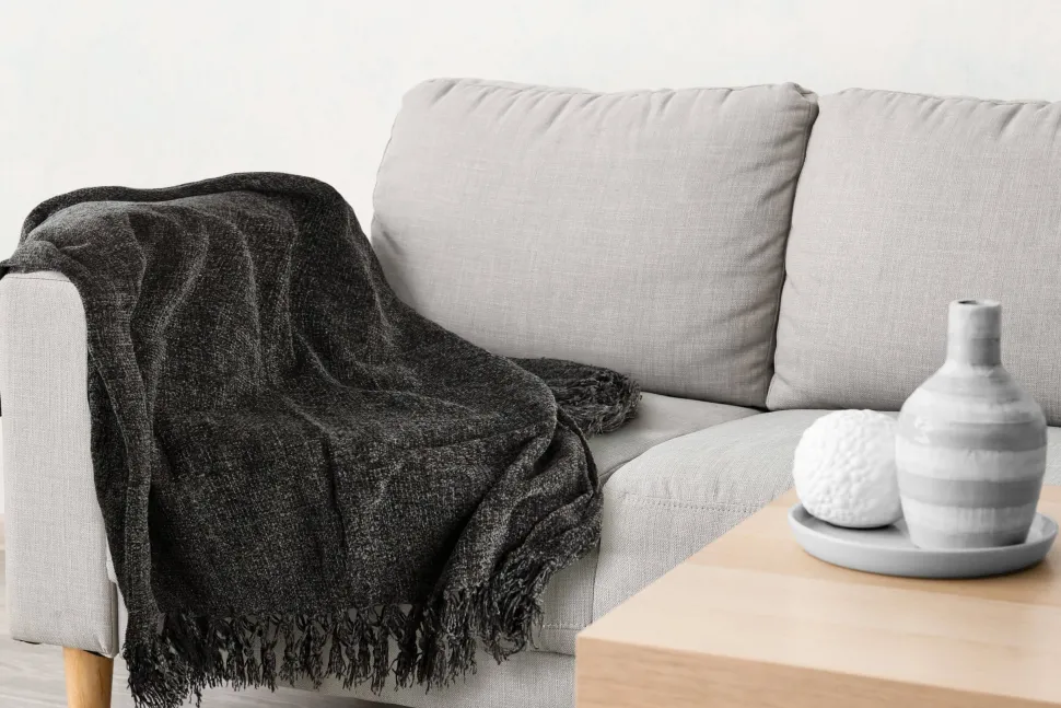 Chenille Throw Charcoal