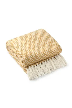 Cherokee Recycled Cotton Throw - Ochre