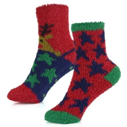 Christmas 2 Pack Socks Star Reindeer