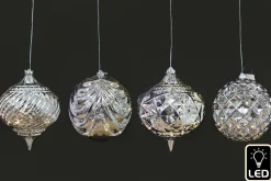 Christmas Lights Silver LED Bauble 20cm