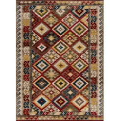 Classic Red Bordered Area Rug