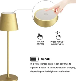 36cm IP54 LED Touch Lamp Gold