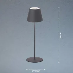 36cm IP54 LED Touch Lamp Silver