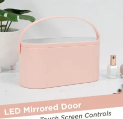 Cosmetic Case with LED Mirror Pink