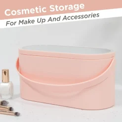 Cosmetic Case with LED Mirror Pink
