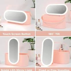 Cosmetic Case with LED Mirror Pink