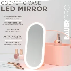 Cosmetic Case with LED Mirror Pink