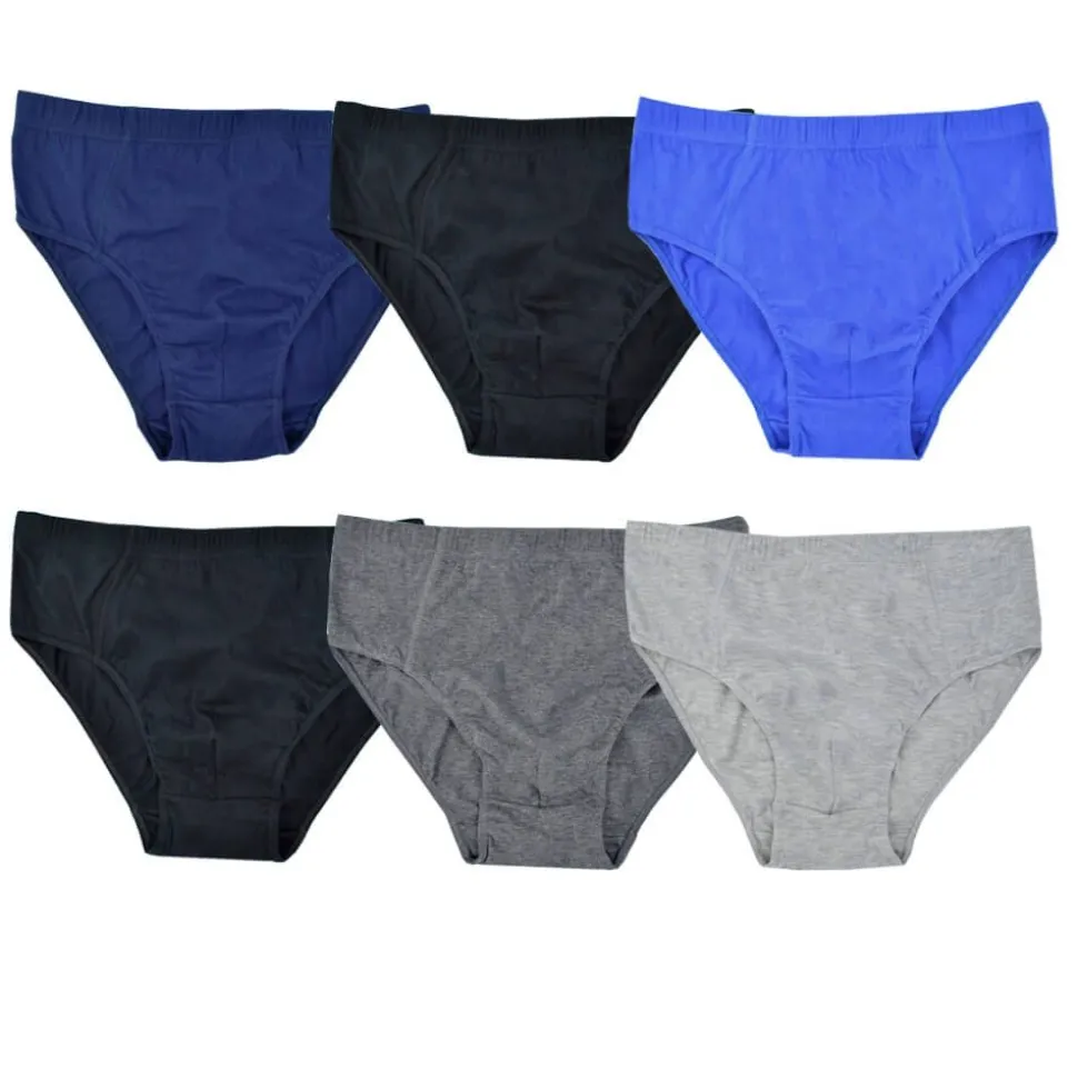 Cotton Rich Men's 3 Pack Plain Briefs