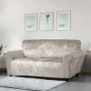 Crushed Velvet Stretch Sofa Cover Natural