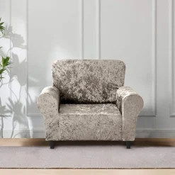 Crushed Velvet Stretch Sofa Cover Natural