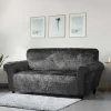 Crushed Velvet Stretch Sofa Cover Charcoal