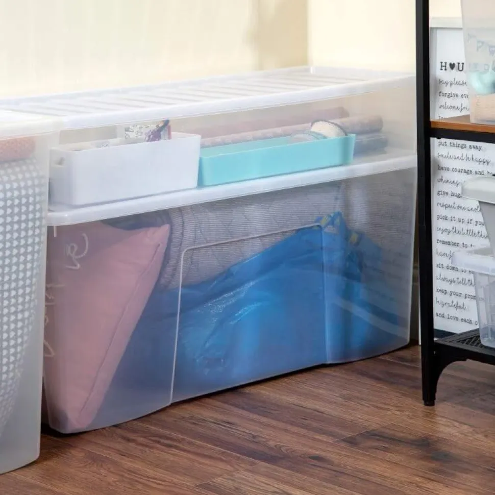 Crystal 133 Litre Box & Lid Clear
